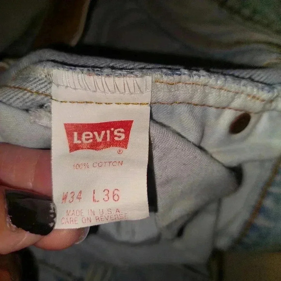 Vtg  80s Levis 505 Denim Jeans Sz 34x36 Light Wash Orange Tab USA 40550-0234 - Picture 7 of 11